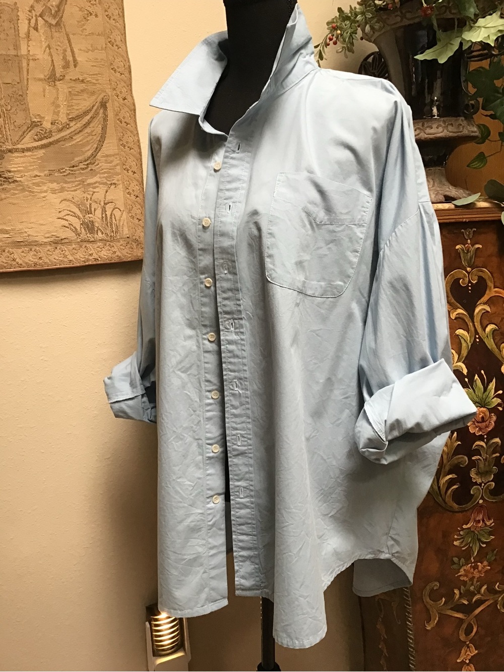 Acacia Boyfriend Light Blue Oversized Button-Down Shirt